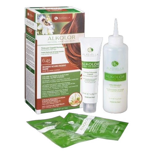 Натурална боя за коса 6.45 ТЪМНО МЕДНО ЧЕРВЕНО РУСО Alkemilla |