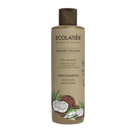 Подхранващ шампоан за коса с органичен кокос Ecolatier |
