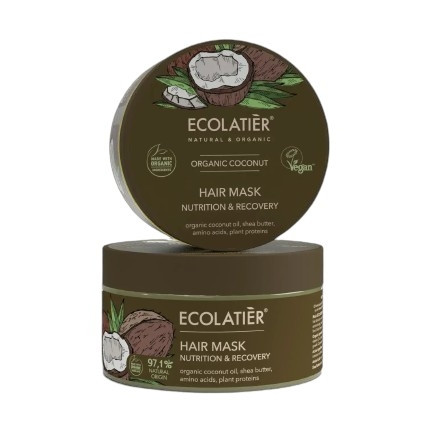 Подхранваща маска за коса с органичен кокос Ecolatier |