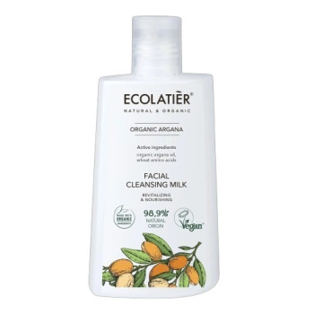 Ревитализиращо почистващо мляко с органичен арган Ecolatier