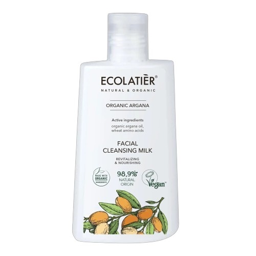 Ревитализиращо почистващо мляко с органичен арган Ecolatier |